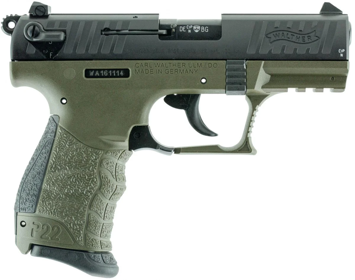 Walther P22 California Compliant .22 LR Olive Drab Green and Black Pistol